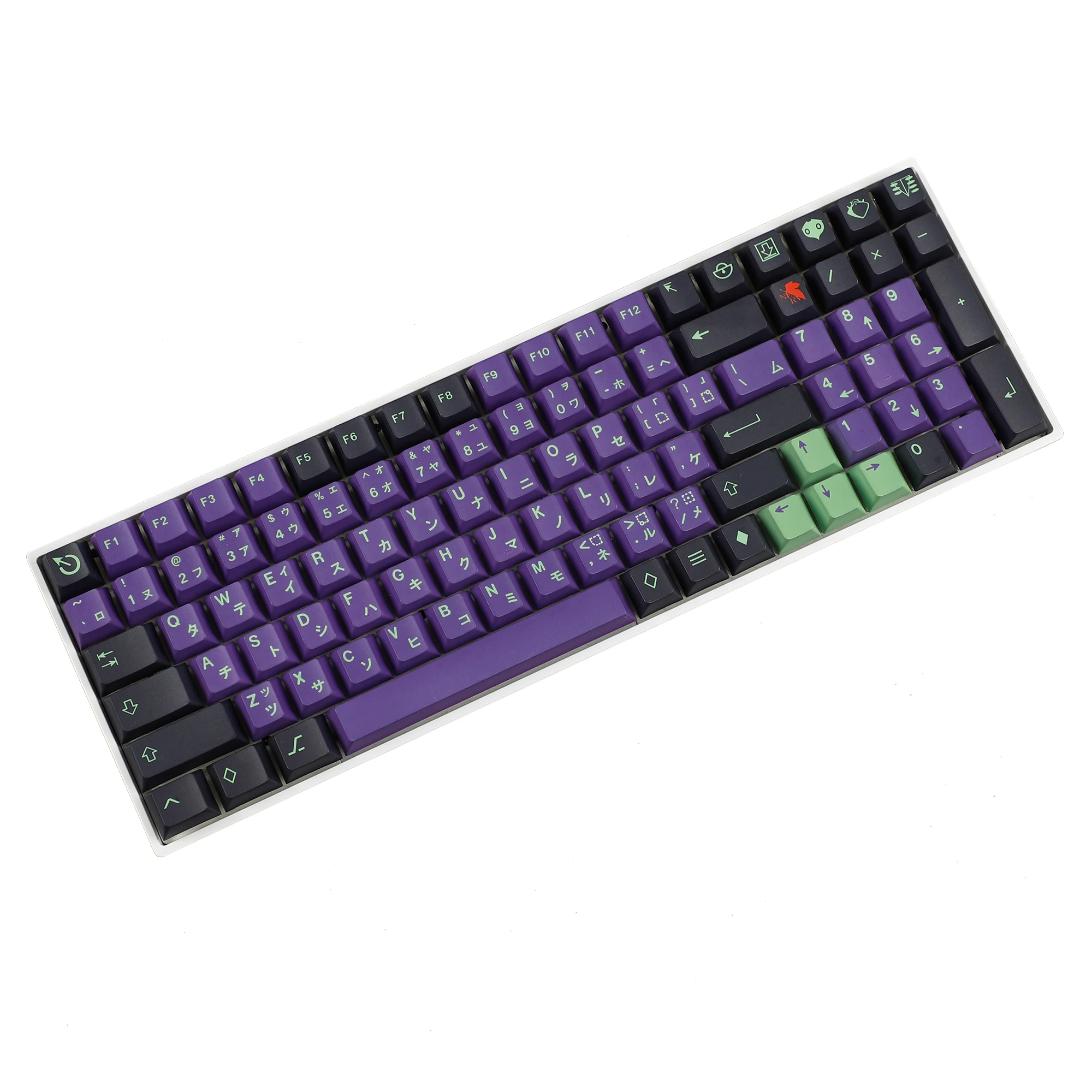 Teclado mecânico de perfil cereja, PBT Keycaps para TKL 61, 64, 68, 75, 87, 96, 104, 108, teclado MX, roxo, 129 Key Dye Sub PBT, 61 teclas