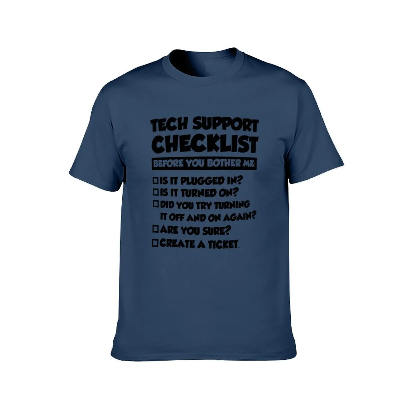 القائمة المرجعية لدعم التكنولوجيا قبل أن تكون Bother Me تي شيرت أنيمي تي شيرت للرجل مضحك تي شيرت الظلام الفكاهة أنيمي التي شيرت تي شيرت