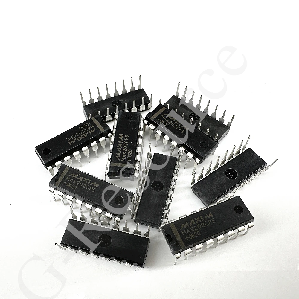 MAX202CPE+ DIP-16 Интегральная схема MAX202CPE + 5 В, трансиверы RS-232 с внешними конденсаторами 0,1 мкФ
