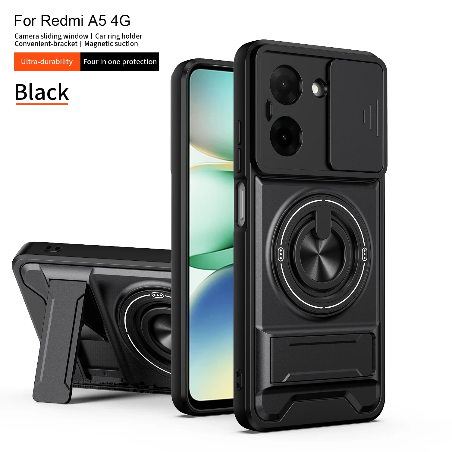 For Xiaomi Redmi A5 4G Case Redmi A5 4G 173 Cover Phone Case Magsafe Magnetic Fold Holder Military Armor Camera Protection Cover - view 5
