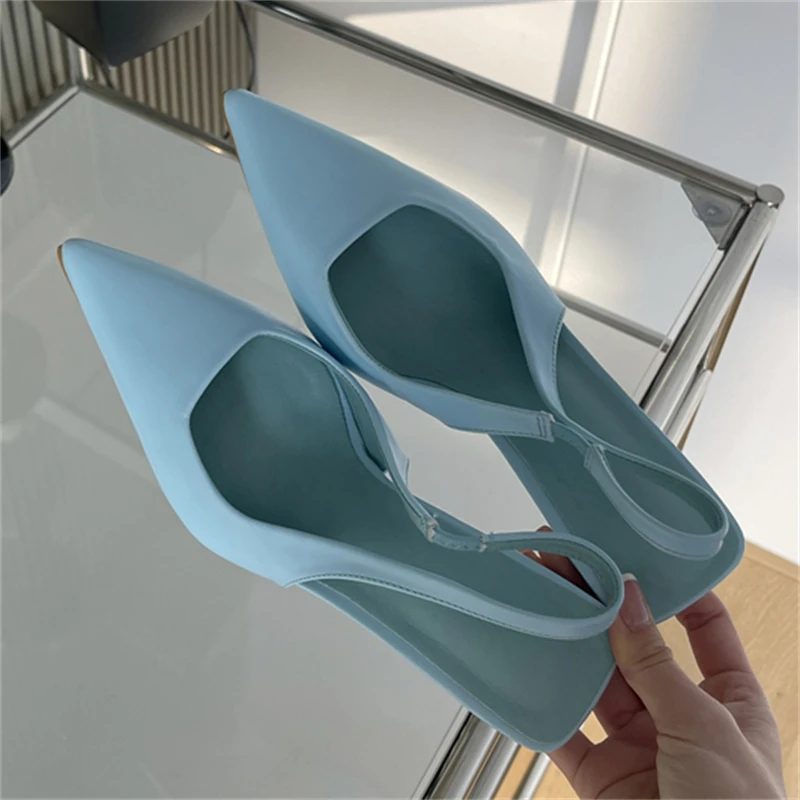 Eilyken 大きいサイズ 43 蛍光色の女性パンプスミュールシューズエレガントなスリングバックポインテッドトゥストリッパーウエディングサンダル