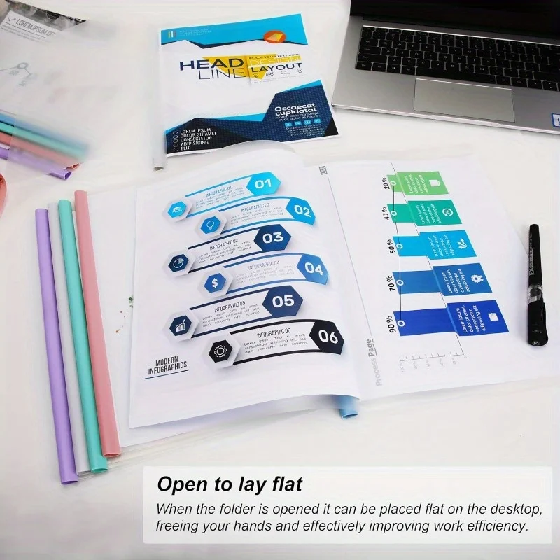 10pcs A4 Size Clear Report Covers with Sliding Bars - PVC Presentation File Folders,Ideal for Business & Office Use