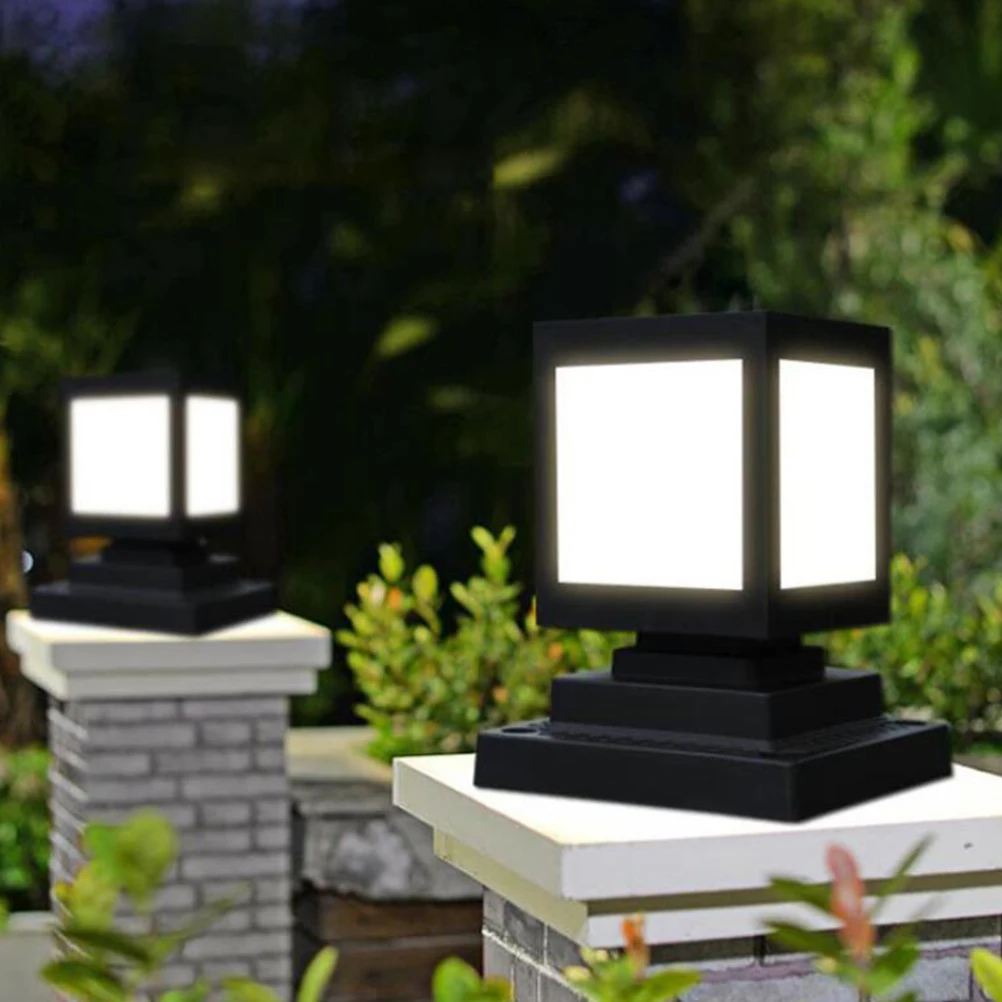 

Solar Powered Fence Lights Outdoor Lamp High Brightness Energy Saving Stylish Easy Install Wooden Piles Decoration