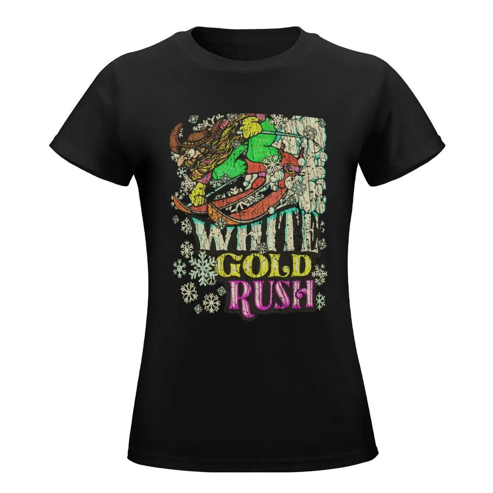 White Gold Rush 1982 T-Shirt customizeds cute tops graphics Short sleeve tee oversized workout shirts for Women