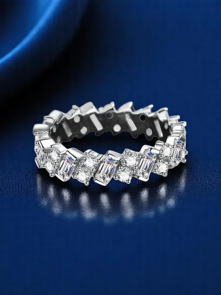 

Fashion 925 sterling silver moissanite ring VVS1 women's fashion luxury 3.08 carat full circle rings fine jewelry with certific