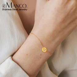 eManco Mini Delicate Round Jewelry Stainless Steel Gold-Plated Bracelet Simple Party Favors Wholesale