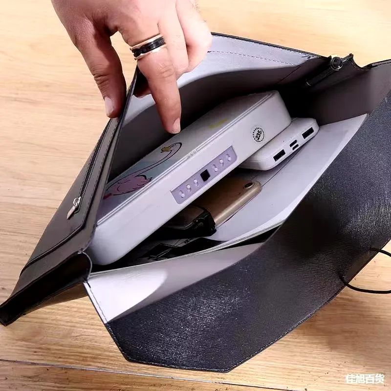 

A4 Leather File Bag Large-capacity Thickened Business Pu Data File Bag Storage Zipper Tablet Bag Document Bag Office Supplies