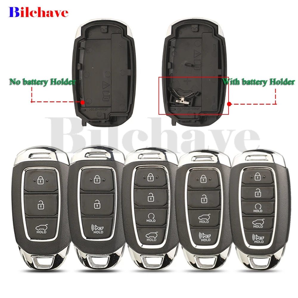 Jingyuqin Car Remote Key Shell Case 3/4/5 Buttons For Hyundai Veloster Santa Fe Palisade Kona Avante Elantra Replacement Fob