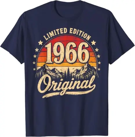 60. Geburtstag Männer Frauen Geboren 1966 Dekoratives Geschenk Lustiges T-Shirt Y2k Vintage Camping Outdoor Kleidung Neuheit T-Shirt Geschenk – Detail 9