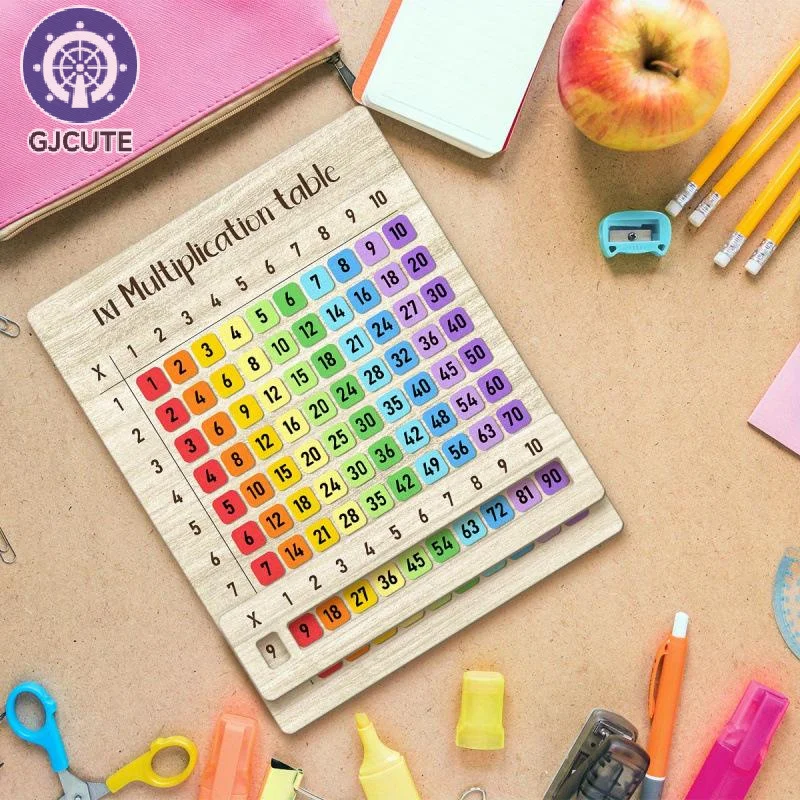 Multiplication Table Wooden Board Set — Natural Wood Learning Boards for Math Class & Back-To-School Gifts