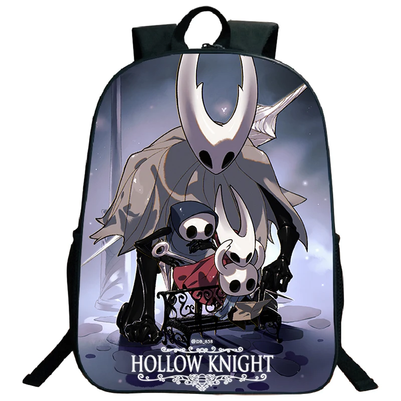 Cartoon Hollow Knight Backpack para crianças, Mochila escolar de grande capacidade para meninos e meninas, Mochila portátil de estudantes