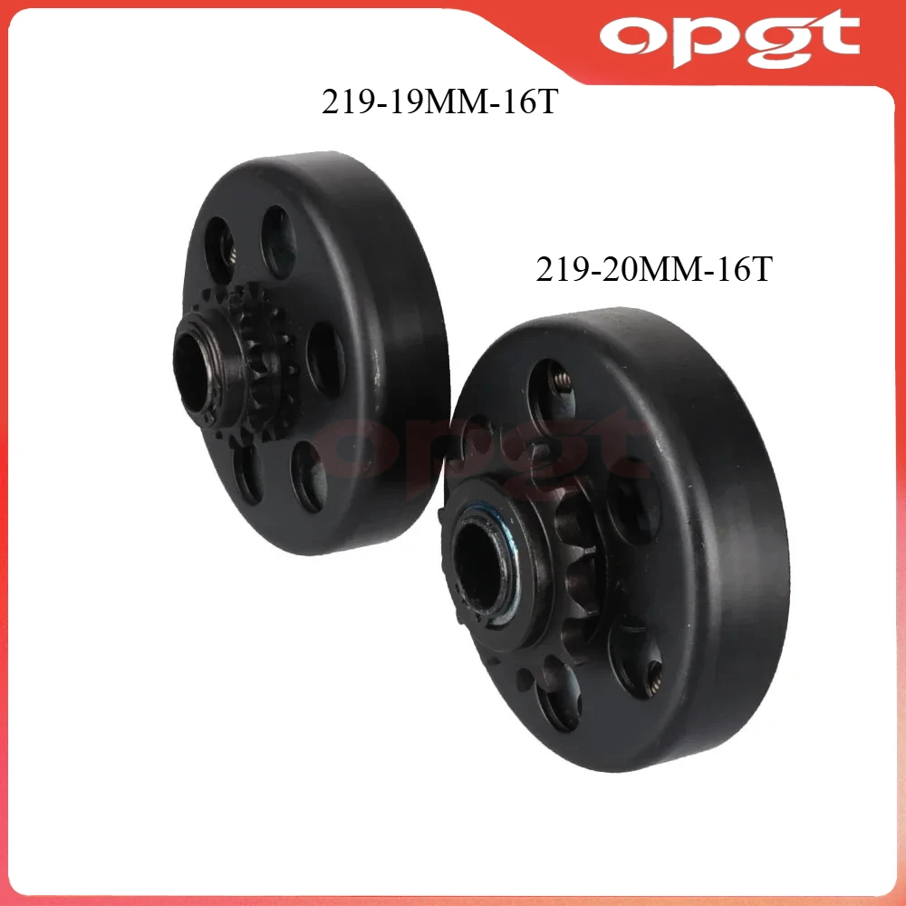 

Цепь OPGT 219, 16-зубчатая центробежная муфта, диаметр 19 мм, совместимая с двигателем для мини-велосипеда Go Kart, двигатели 3/4 дюйма, двигатель GX160 GX200 Mot