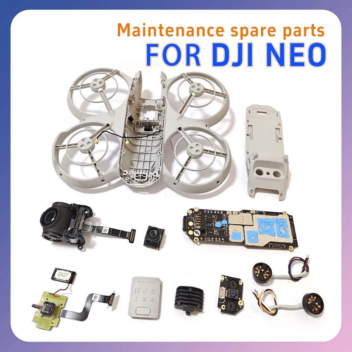 Carcasa inferior superior media Original Neo, lente, motor de potencia, cable táctil infrarrojo, altavoz, serie de soporte pan tilt para drones DJI