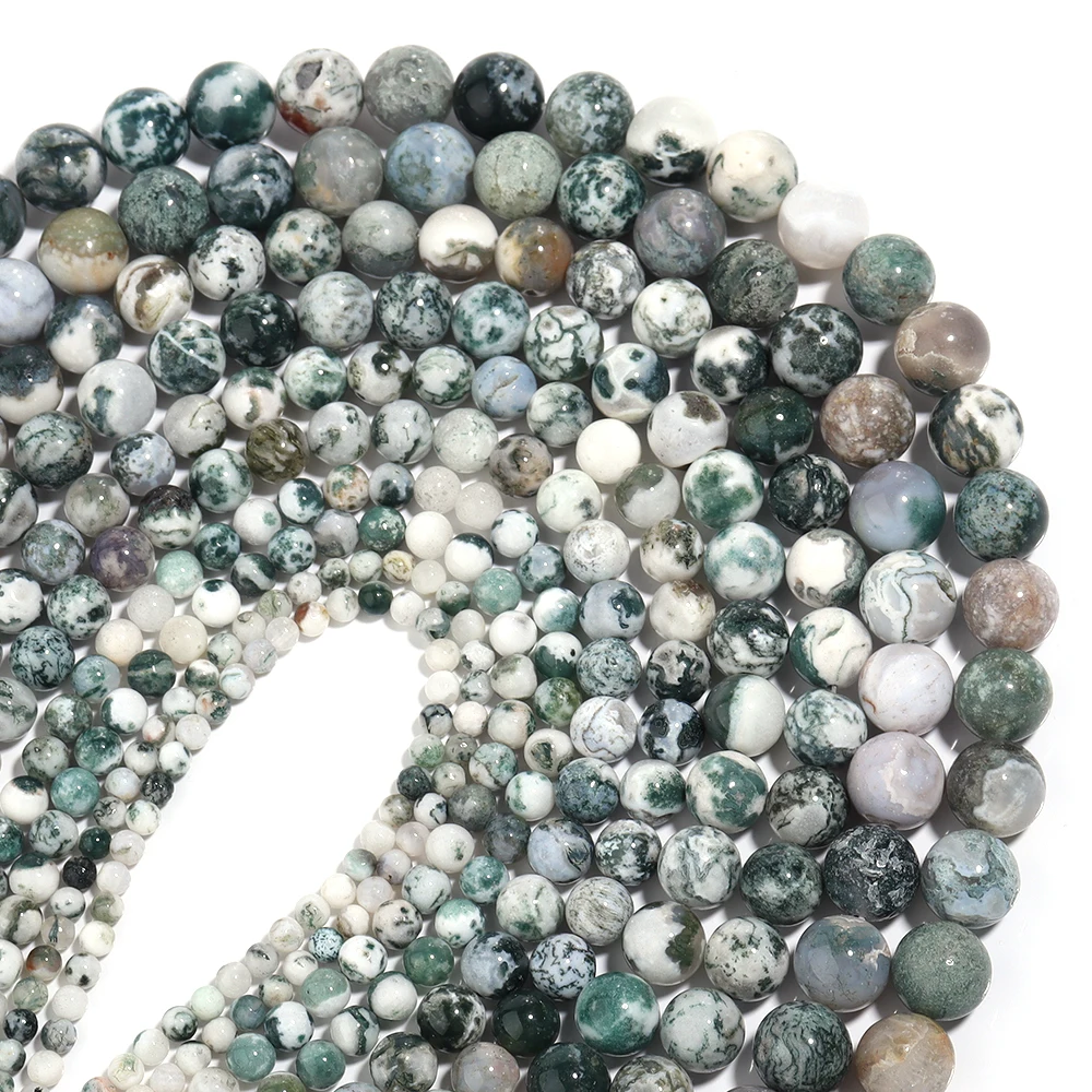 

Бусина из натурального агата с узором в виде дерева, круглые бусины из драгоценного камня, незакрепленные бусины для изготовления ювелирных изделий, браслетов, ожерелий «сделай сам», 4/6/8/10/12 мм