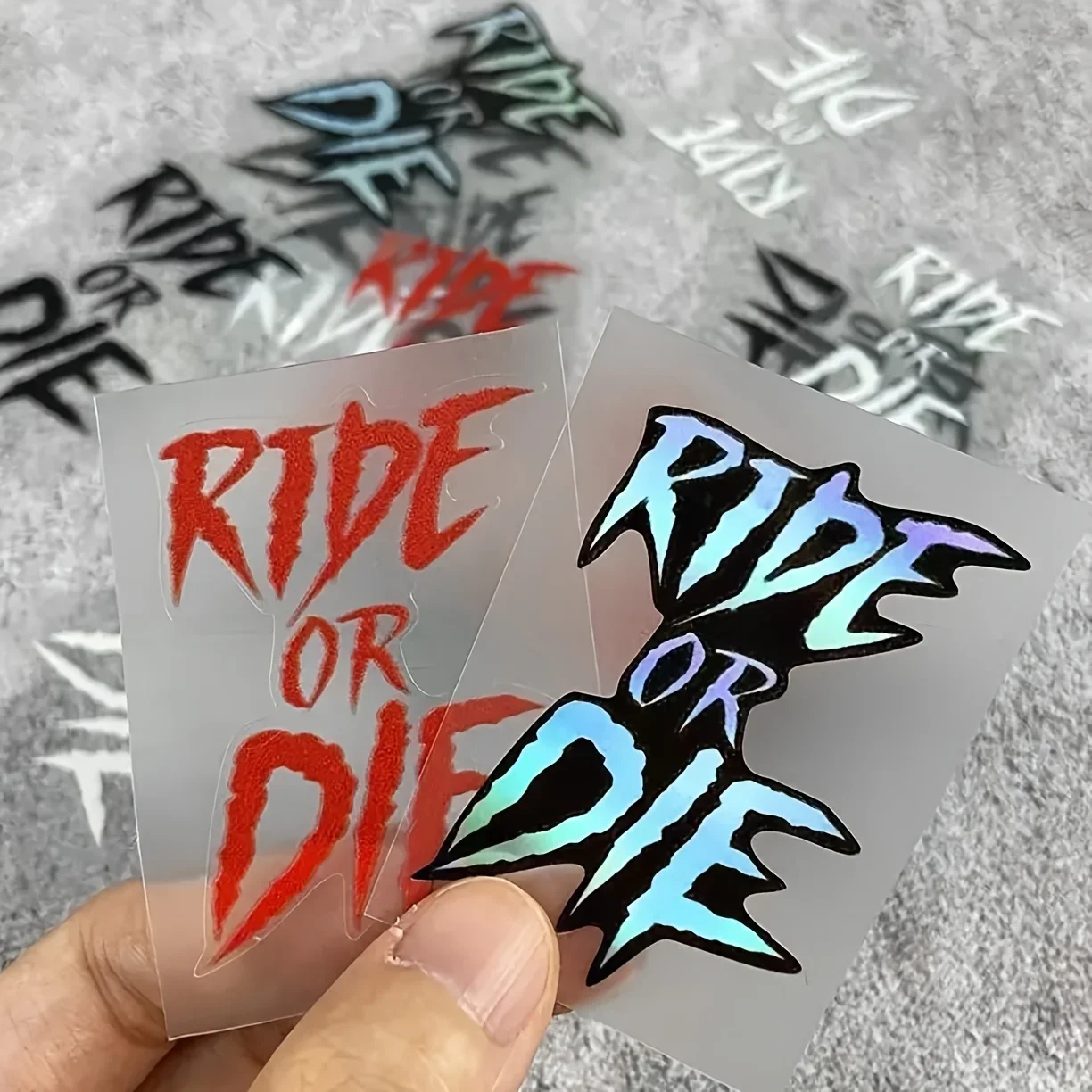 1개 에지 홀로그램 - '라이드 오어 다이' 테마 자동차 데칼, 독특한 자동차 스티커, 특별한 자동차 스타일링 아이템