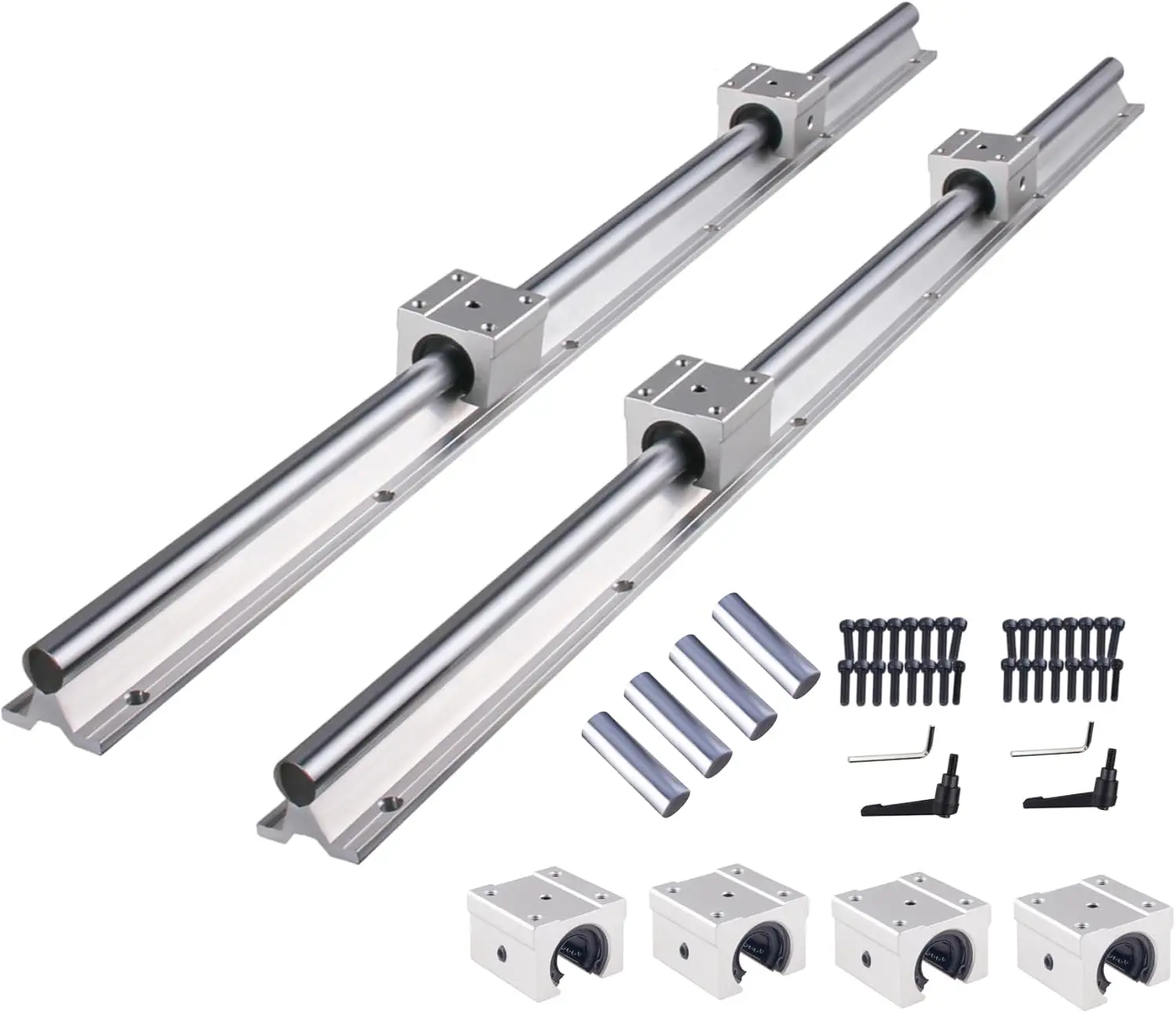 SBR20 Linear Rail Spliced Linear Guide Rail 3000mm 4PCS SBR20 1500mm Fully Supported Linear Rail Shaft Rod+8PCS SBR20UU Block Be