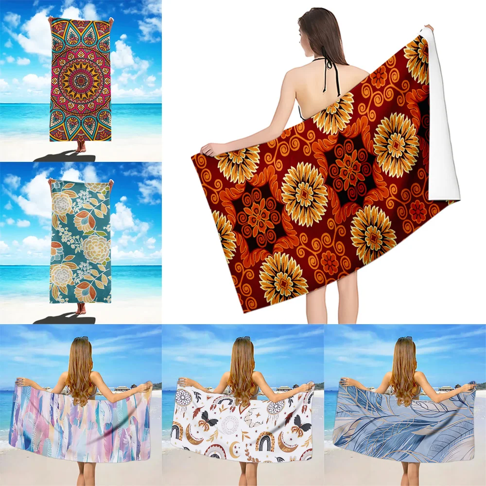 

HiTurbo Microfiber Beach Towels Sand Free Quick Dry Soft Sandproof Pool Towels Gift for Women Travel Gym Shower Camping Bohemia