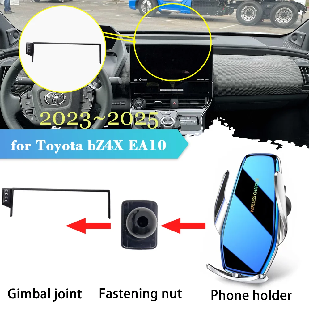 Mobile Phone Holder for Toyota bZ4X EA10 Subaru Solterra 2023 2024 Tray Air Vent Clip Stand Support Wireless Charging Accessorie