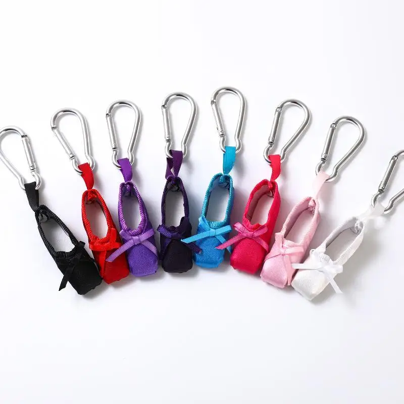 Mini Satin Ballet Shoe Keychain Pointe Shoe Ballet Shoe Shape Pointe Shoes Keyrings Backpack Bag Dancer Gift Daily Hanging Deco