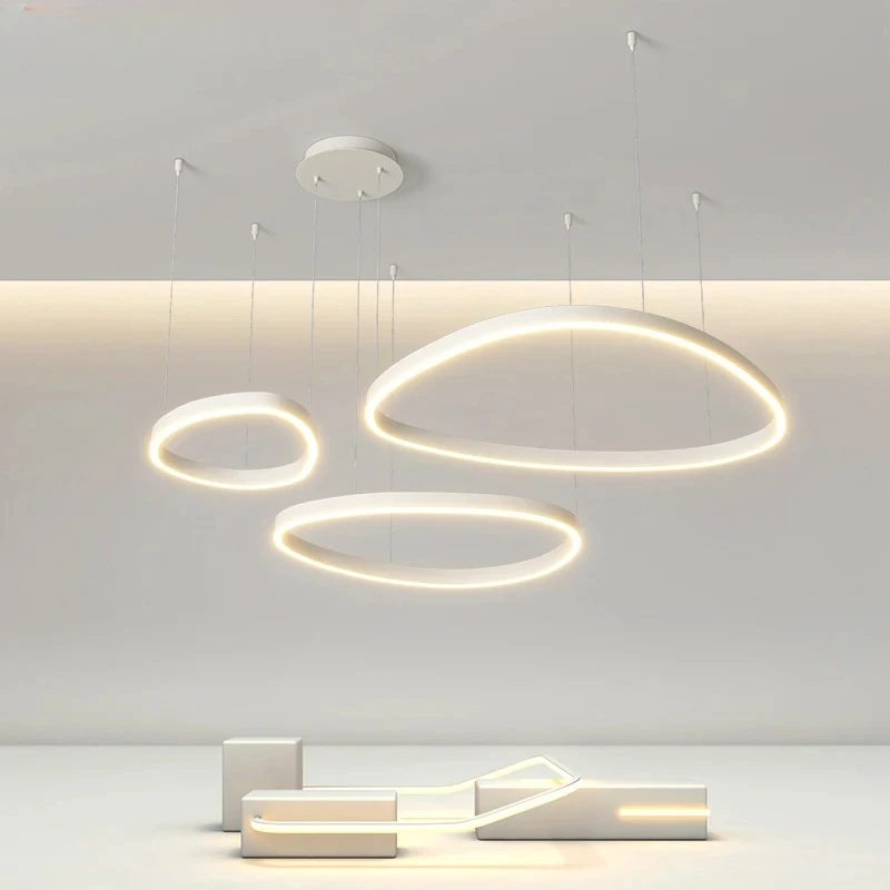 Lustre LED Ring Chandelier Living Room Bedroom Dining Room Study Ceiling Chandelier Room Decoration Home Lighting