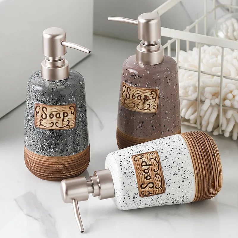 

Керамический дозатор геля для душа, ванная комната, отель, многоразовые бутылки, держатель для хранения шампуня и мыла, 400 мл/450 мл