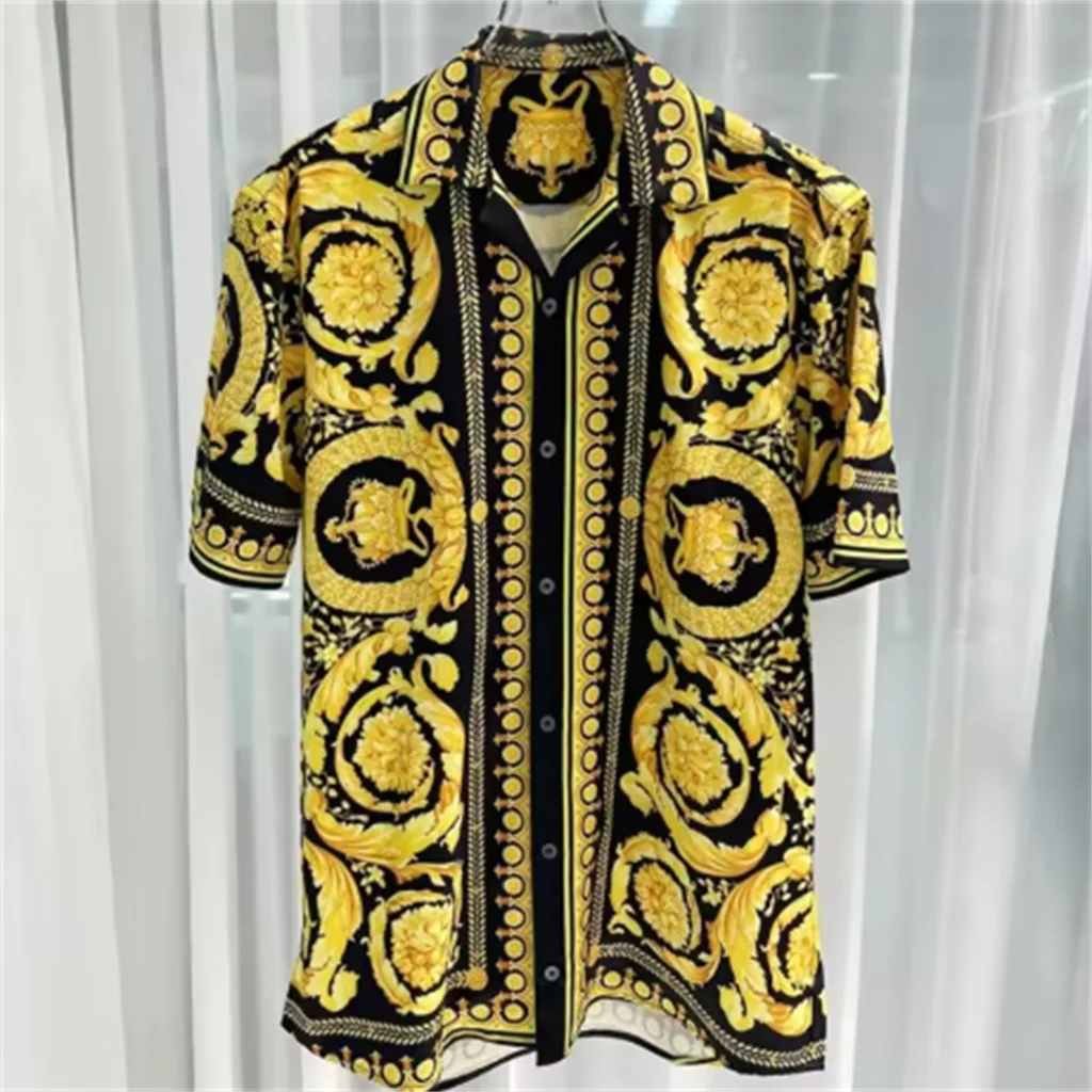 

Fashion trend, digital printing, street outdoor, high-quality and comfortable lightweight fabric men's short sleeved shirt