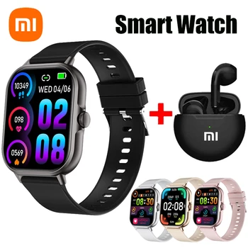 Xiaomi Smart Watch 2025, Android-Geschenk, Bluetooth-Anruf, Smartwatch 2024, Touch-Dial, Musik, Fitness-Tracker, Sportuhren + Kopfhörer