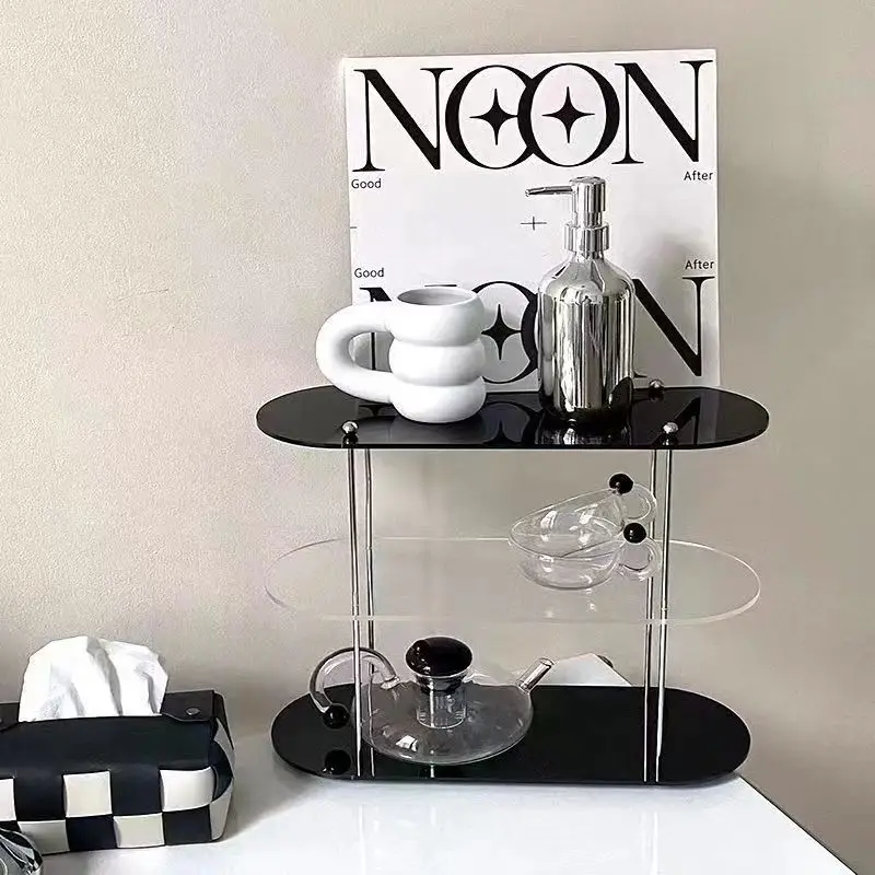 Ins Style Acrylic Multi-layer Storage Rack Decorative Shelves Desk Organizer Makeup Jewelry Home Organization Garden