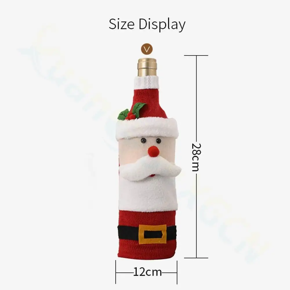 Christmas Snowman Wine Bottle Cover Set Santa Claus Bottle Sweater Snowman Xmas Home Party Ornament Table Decoration