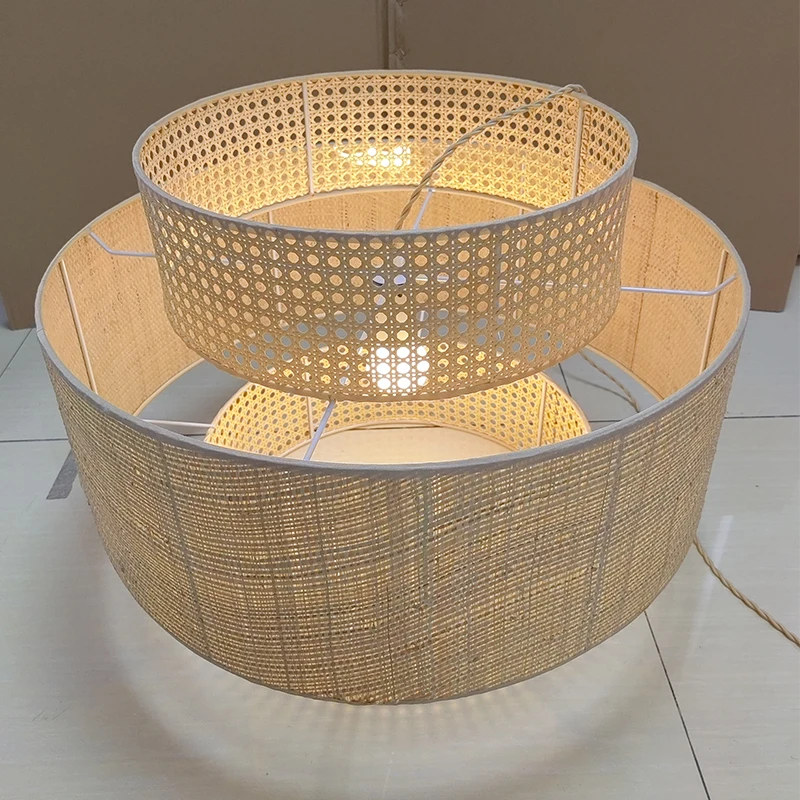 Hand-woven Wicker Rattan Pendant Lamp For kitchen/Dining Room/Bedroom Retro Restaurant Chandelier Creative Designe