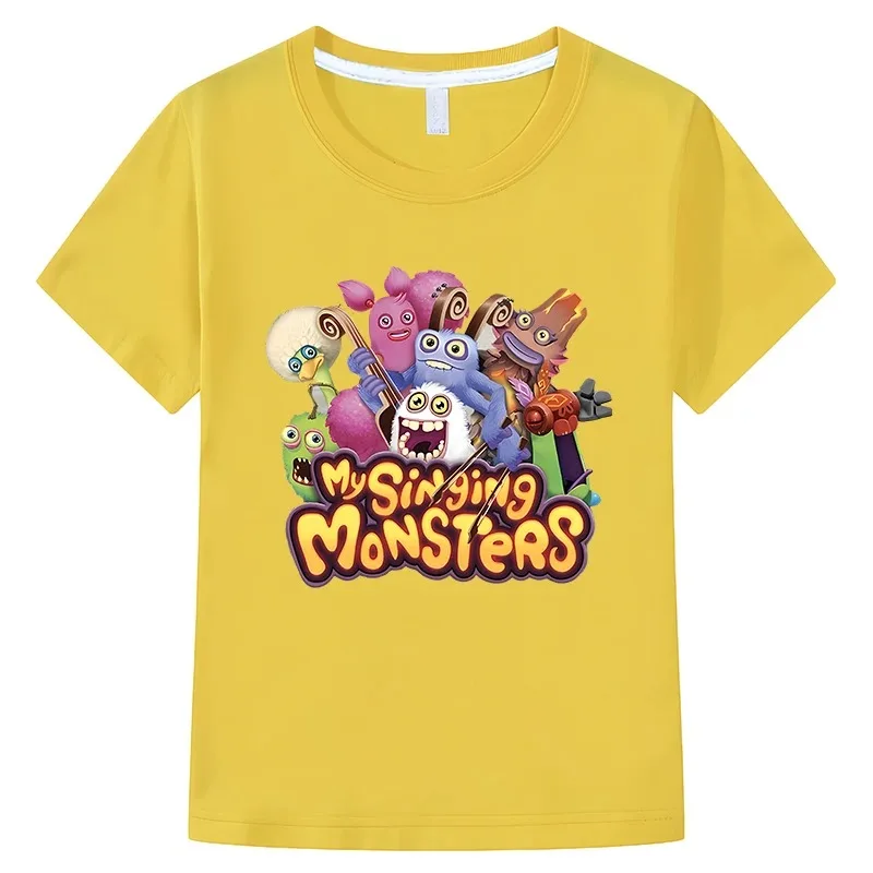 My Singing Monsters Summer Anime T-shirt Kids Clothes Kids T Shirts Casual Short Sleeve 100% Cotton Tops Y2k Boys Girl Clothes