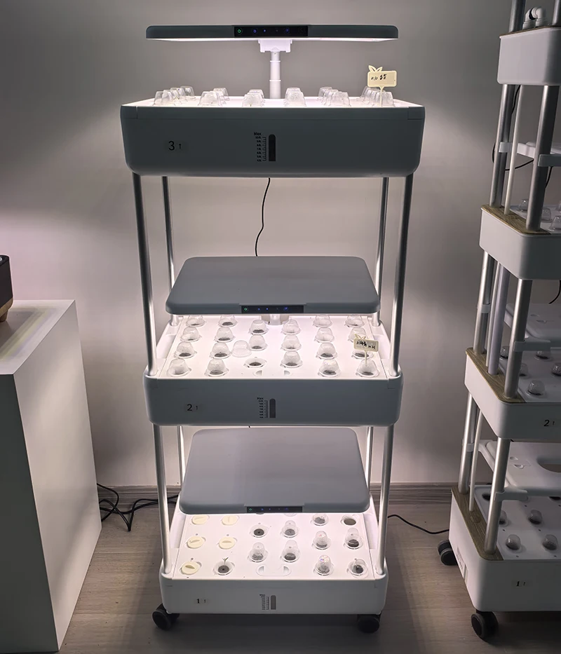 Starfarm HS-PM-T-2502 Intelligent Planting Vertical Garden Farming Rack Vegetable Aeroponic Cabinet Growing System Kit