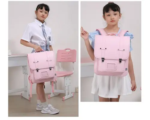 Imagen 2 del producto Mochila Randoseru para niños, mochila escolar japonesa para niñas, mochila escolar para estudiantes de primaria de Japón, protección de la columna vertebral