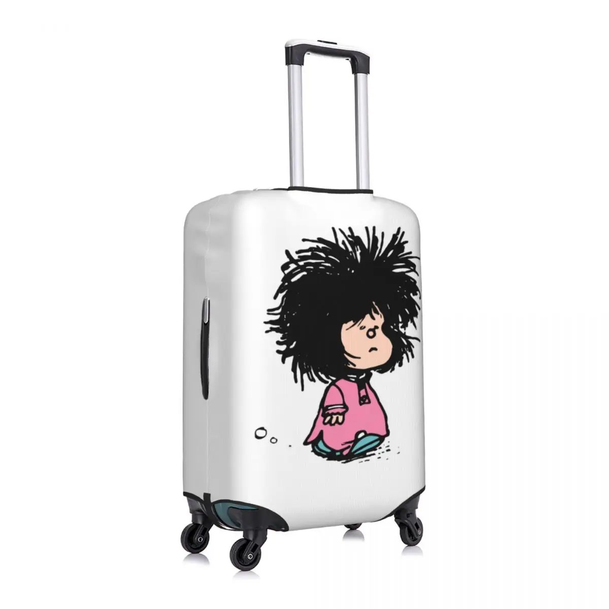 Mafalda Cartoon Suitcase Cover Disheveled Nightgown Flight Cruise Trip Elastic Luggage Accesories Protector