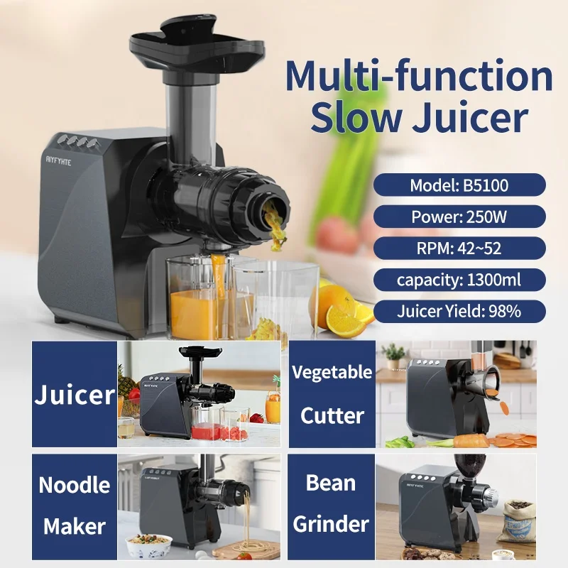 Commercial Multifunctional 5 In 1 Chopping Vegetables Make Noodles Coffee Machine Slow Juicer Household Appliances Fresh Juice