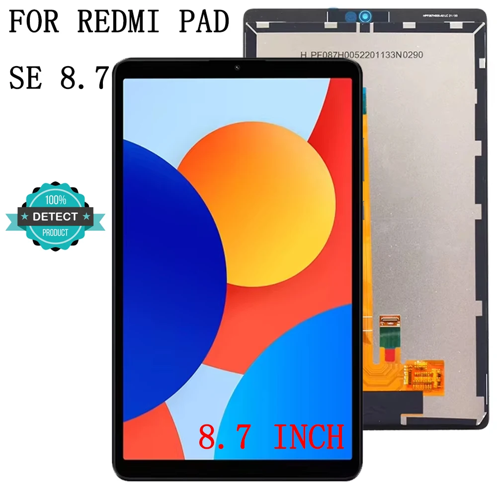 New For Xiaomi Redmi Pad SE 8.7 INCH LCD Display Touch Screen Digitizer Glass Panel Assembly