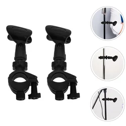 2 Sets Microphone Clip Clamp Cell Wireless Holder Plastic Clips Storage Drum Clamps Stand Rotation