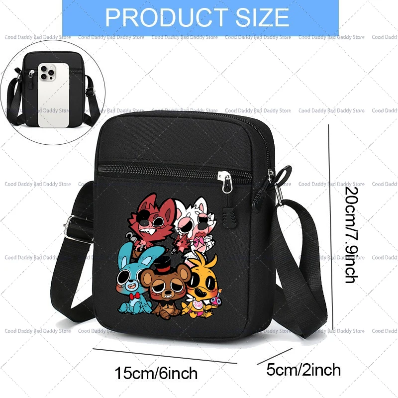 Cartoon FNAF Print Shoulder Bag Men Women Crossbody Bags Sling Handbag Five Night At Freddy Satchel Pouch Mobile Phone Storage - view 3