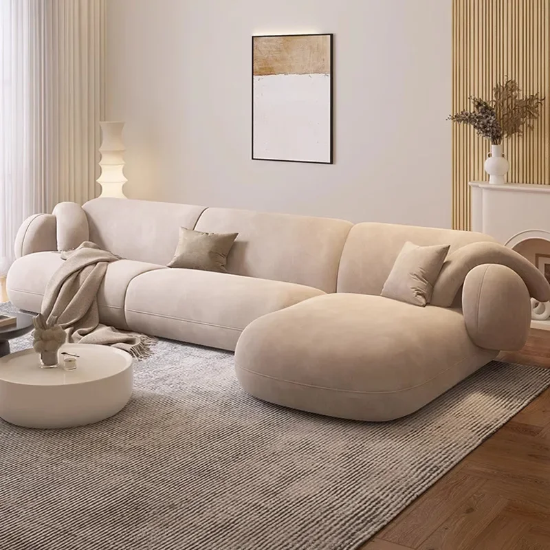 كرسي بذراعين منحني أريكة حديثة وردي الحد الأدنى أرضية خشبية الكبار غرفة المعيشة أريكة Canape كرسي القراءة أثاث غرفة نوم Divano