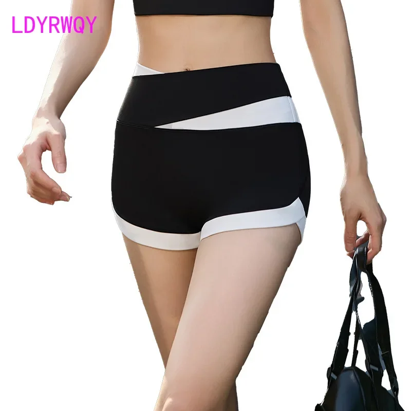 Summer New High Elastic Tight Nude Three Point Hip Lift Training Running Fitness Yoga Sports Shorts