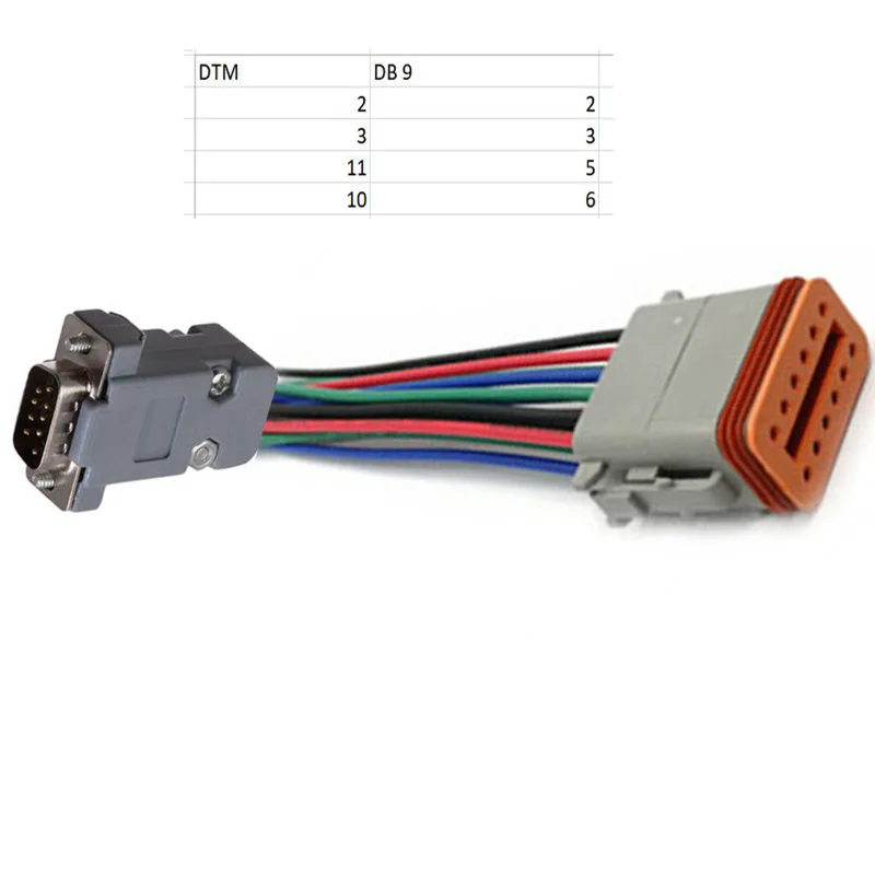 

3 meter DT connector deutsch dtm 12pin femal 18 AWG Wire DB9 male connector wire harness custom