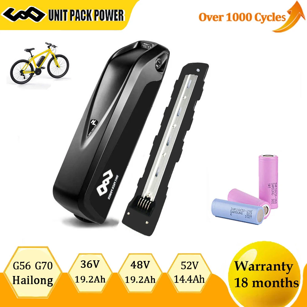 21700(L-G) EBike Battery Pack 36V 48V 19.2Ah 14.4Ah 24Ah 52V G56 G70 Hailong Case for Electric Bicycle 250W 350W 500W 750W 1000W