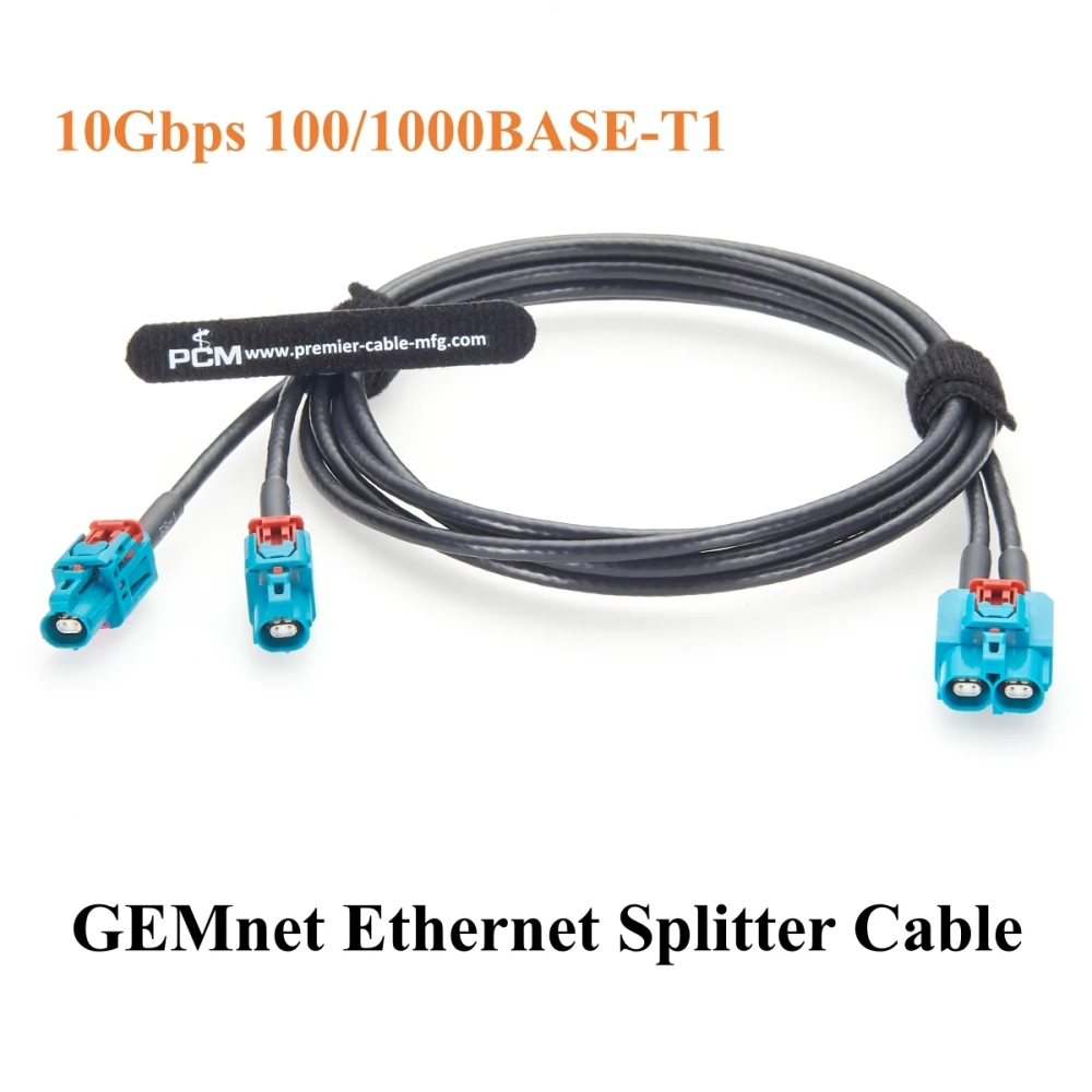 TE GEMnet Automotive Ethernet Splitter Cable GEMnet Dual Port to Single Port 10Gbps 1-2386612-4 to 1-2368022-4 for ADAS, Camera