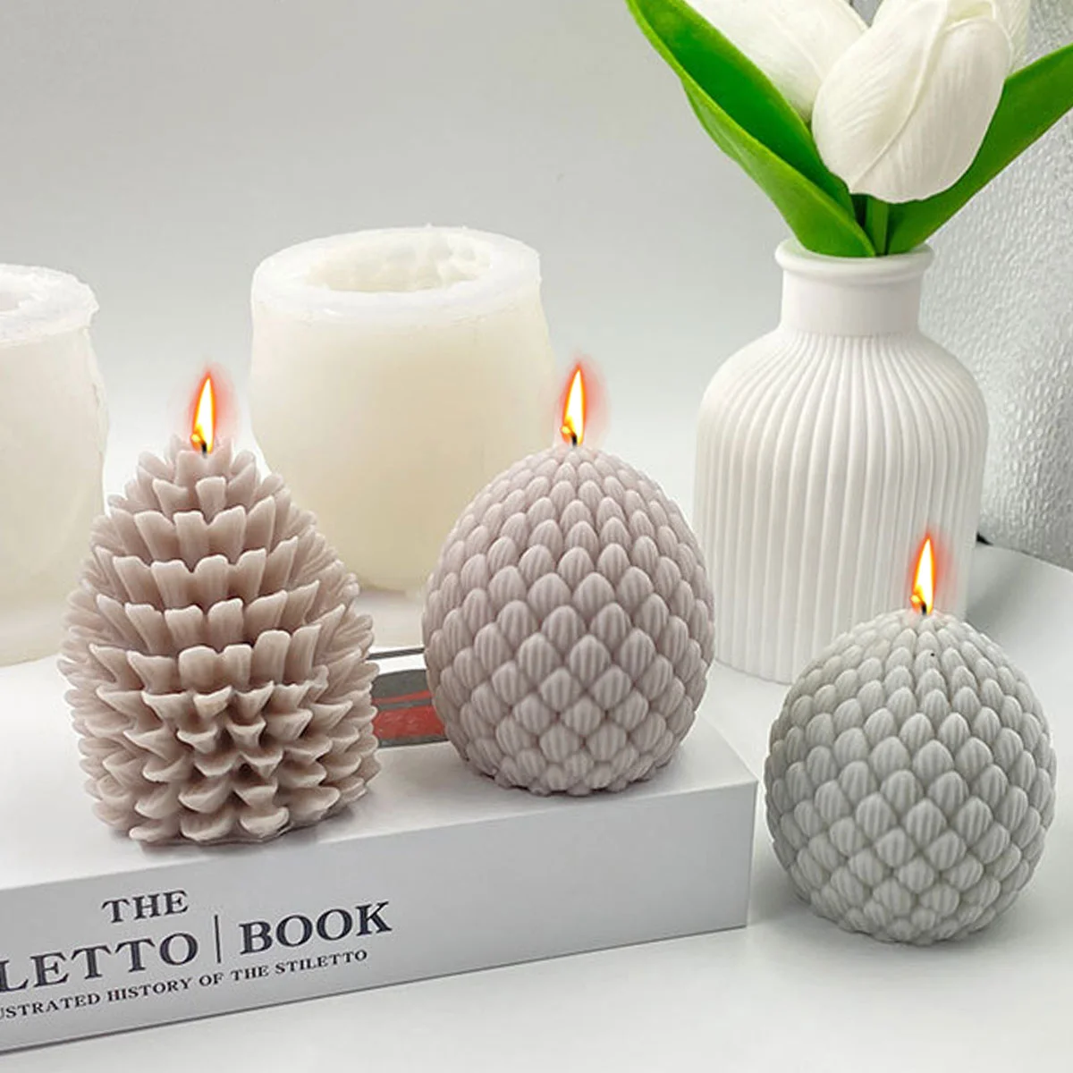 جديد الصنوبر مخروط شمعة سيليكون قالب الصابون الراتنج الجص قالب الصنوبر الجوز الشوكولاته آيس كيوب صنع كعكة ديكور هدايا عيد الميلاد