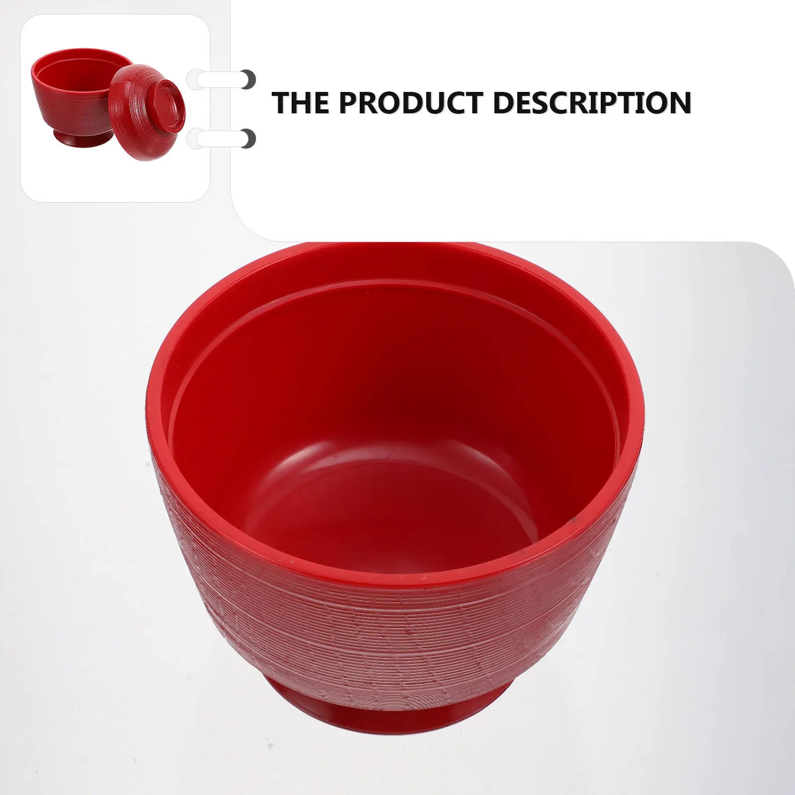 

Miso Soup Bowl Japanese Style Small Covered Bowls with Lid Dust Proof Plastic Kitchen Supply Home Party Decorative