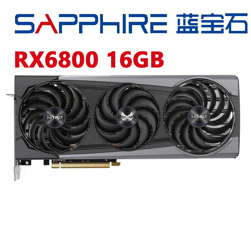 

Used Sapphire Radeon RX6800 Nitro+ 16GB GDDR6 Nitro Videos Card For AMD RX6800 16G Graphics Card PC Desktop computer Gaming GPU