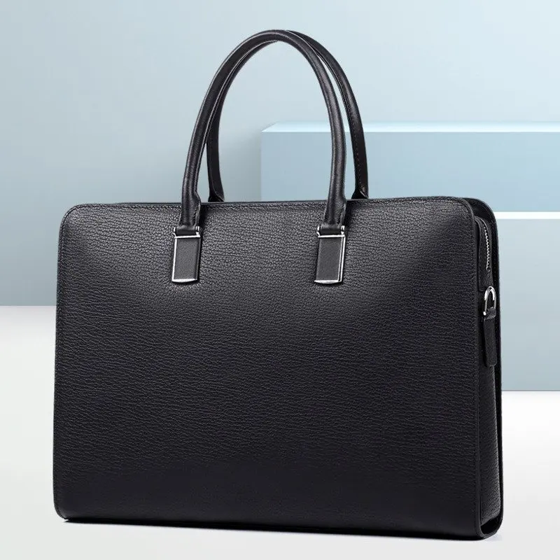 Borsa per laptop a tracolla di marca di lusso genuina di moda di fascia alta Borsa con lucchetto a combinazione in pelle Valigetta da uomo alla moda premium