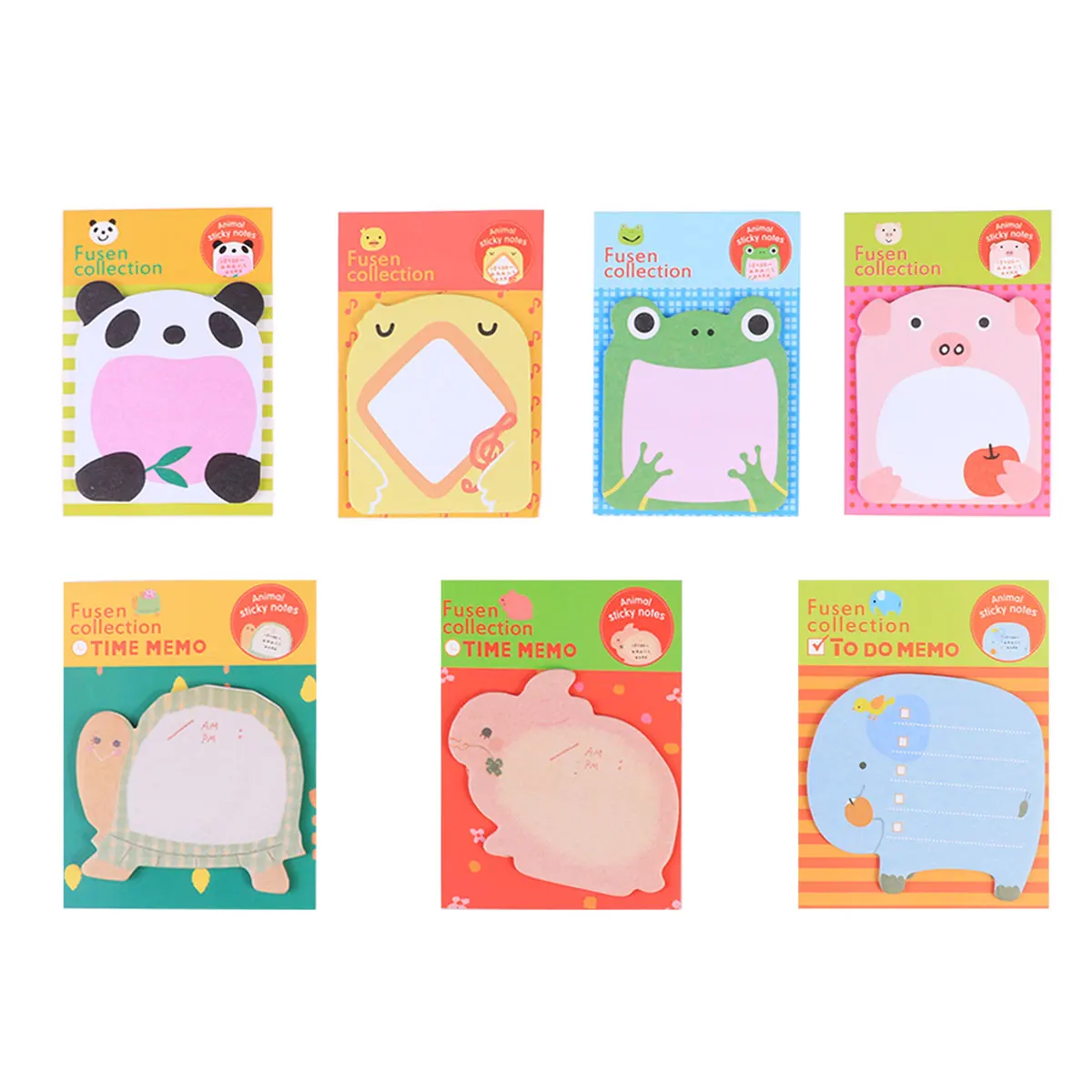 

7 Sheets Animal Cartoon Memo Pads Post Memorandum Piggy Stickers Bookmark Time