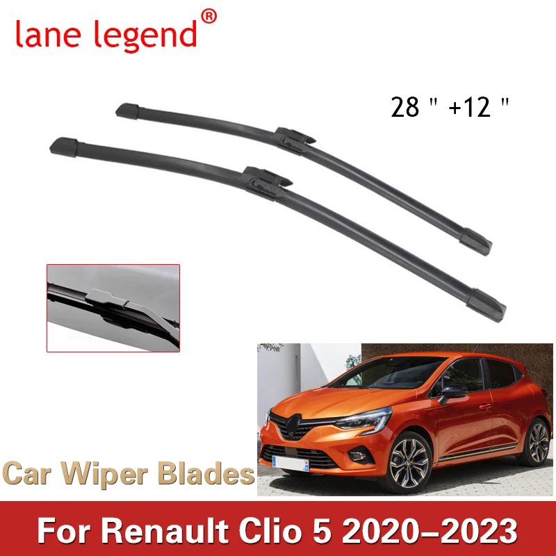 For Renault Clio Lutecia 5 V BF 2020 2021 2022 2023 Car Front Wiper Blades Window Windshield Windscreen Brushes Cutter Cleaning