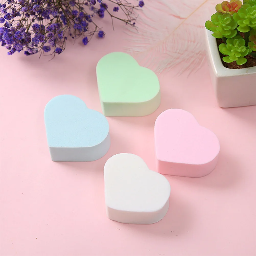 

4Pcs Facial Sponge Heart Shape Puff Skin Care Cleaning Makeup Remover Tool Gentle on Face Heart Shape Puff